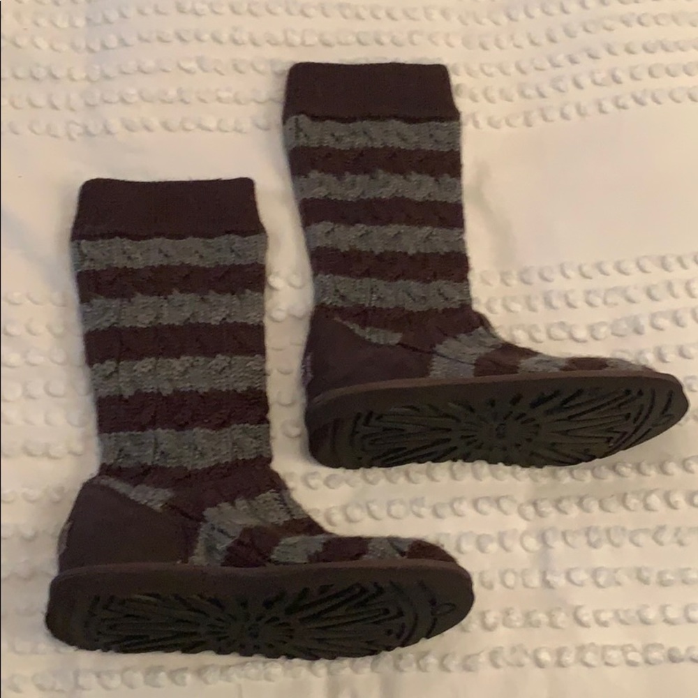 Ugg stripe knit boots